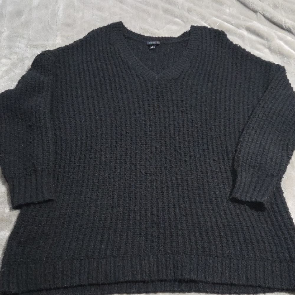 Torrid Black Knit V-neck Sweater